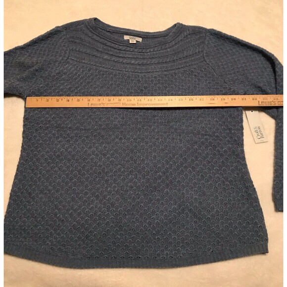 Croft & Barrow Soft Sweater Pull Over boat neck Style P2XL Long Sleeve Blue New - Picture 9 of 10